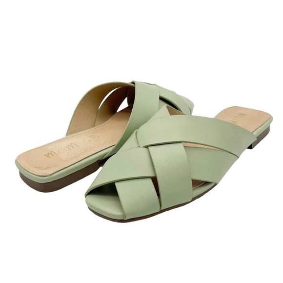 NEW Mi.iM Reece Woven Leather Mint Green Pistachio Open Toe Slide Size 7.5 NWOB - Picture 13 of 16